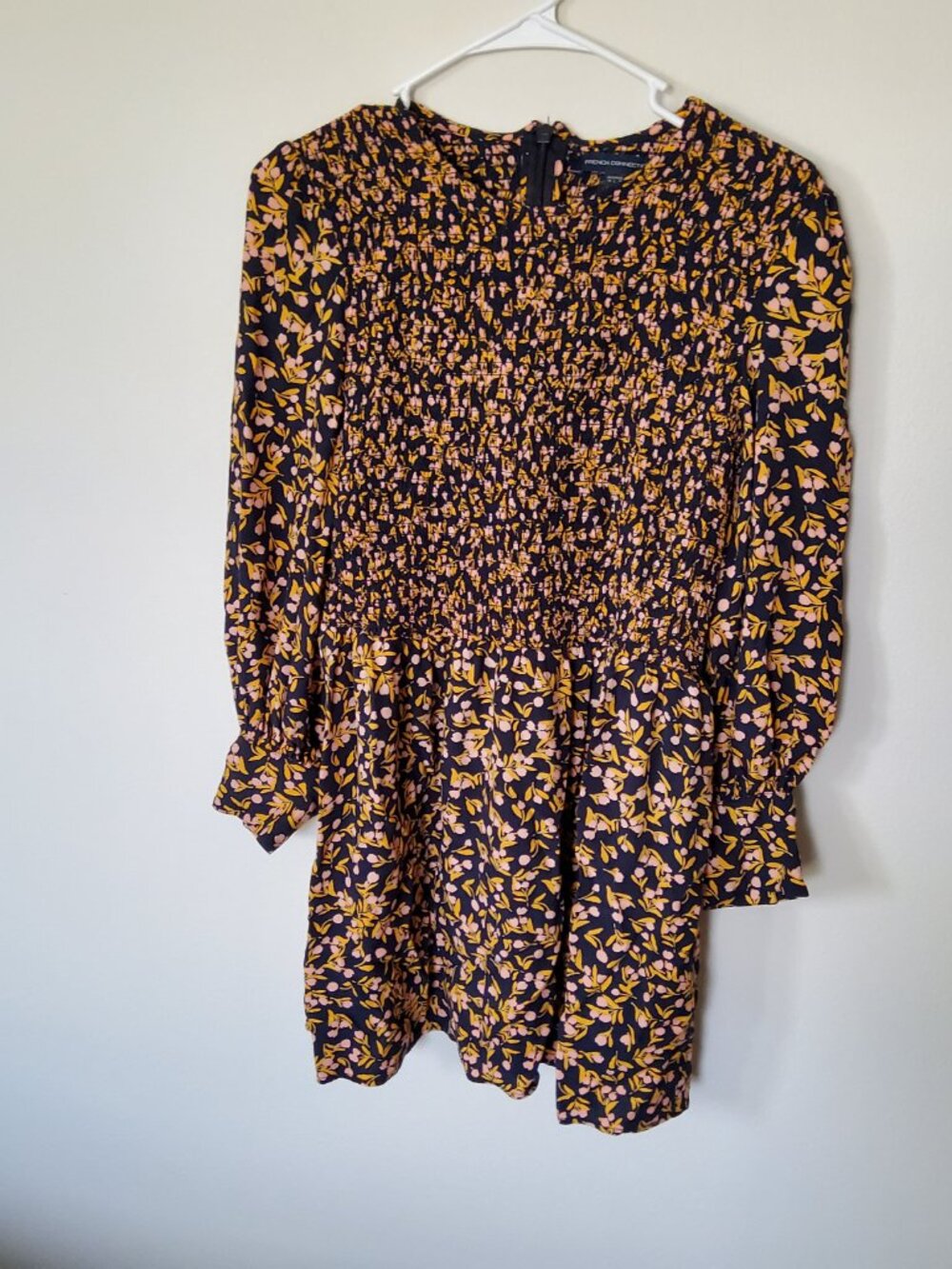 French Connection Smocked tunic top size 10
